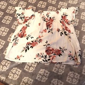 Off the shoulder cropped top